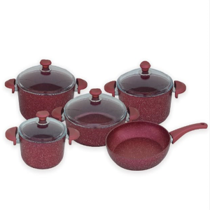 9 PCS NON STICK GRANITE COOKWARE SETS